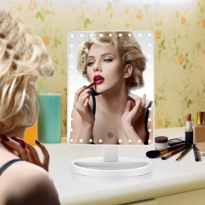 Large LED Makeup Mirror 💡 | 360° Rotating Light🔥